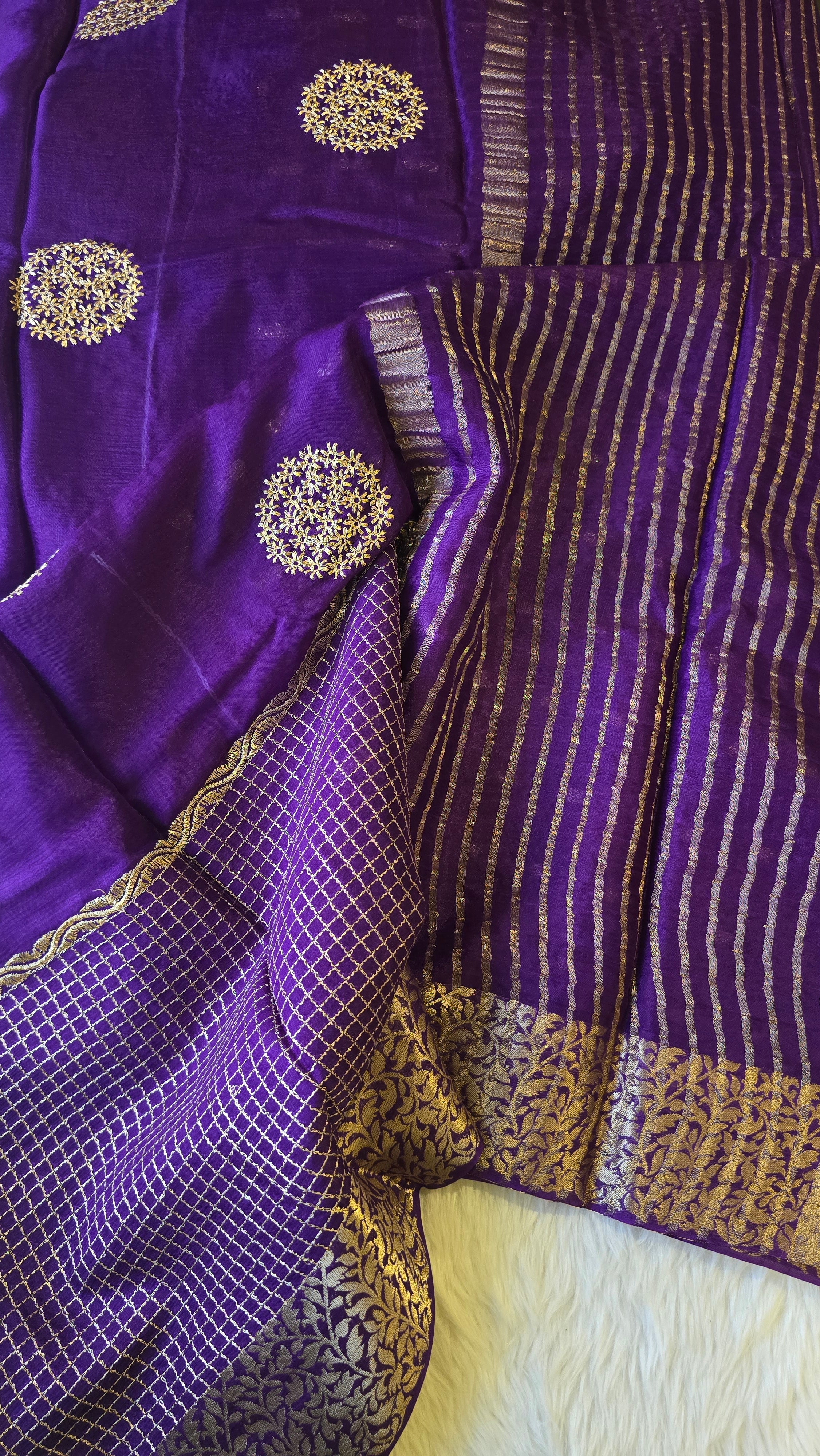 CHINON SILK SAREE-PURPLE