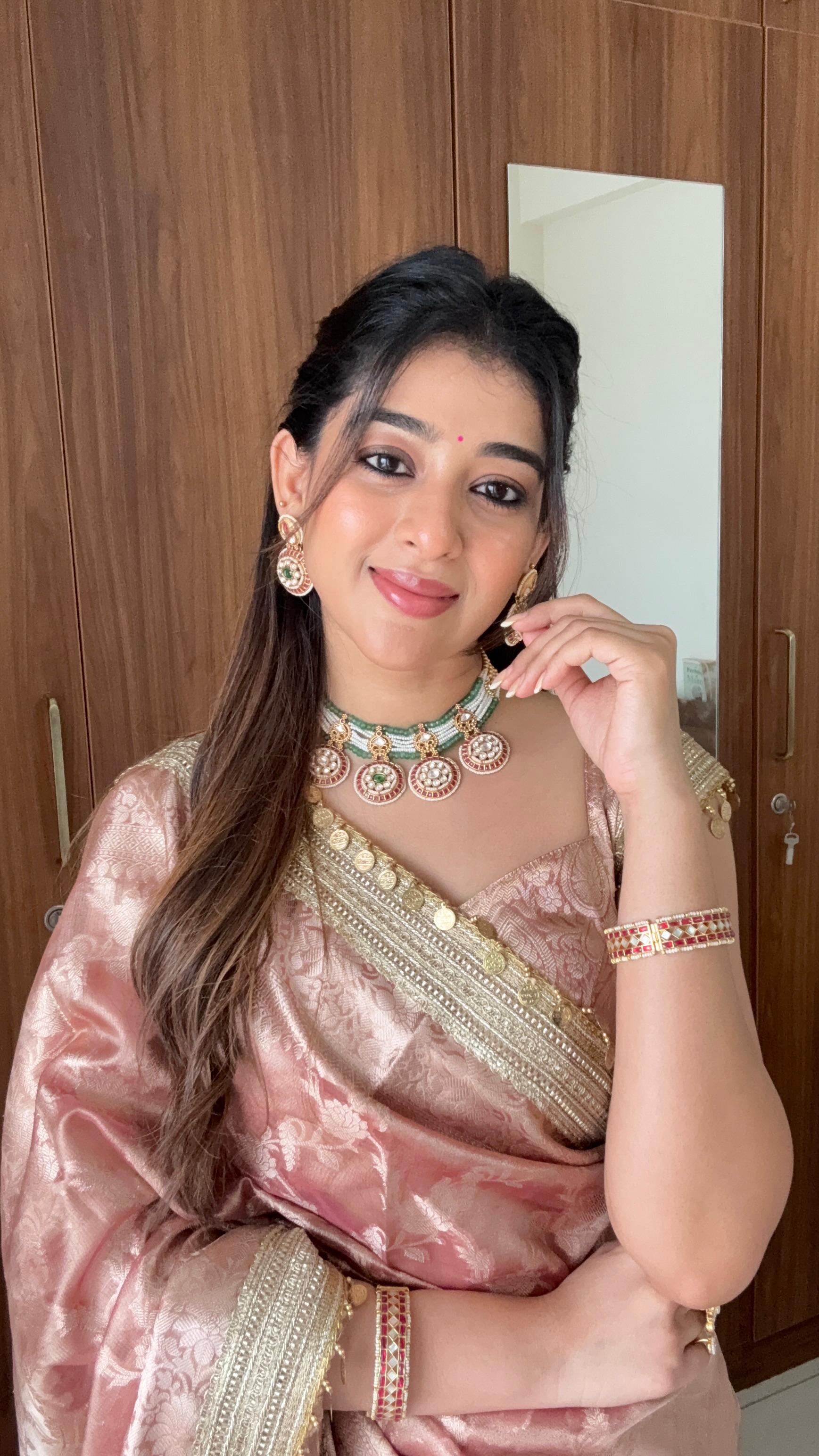 TISSUE LUXE-FLORA ONION PINK SAREE