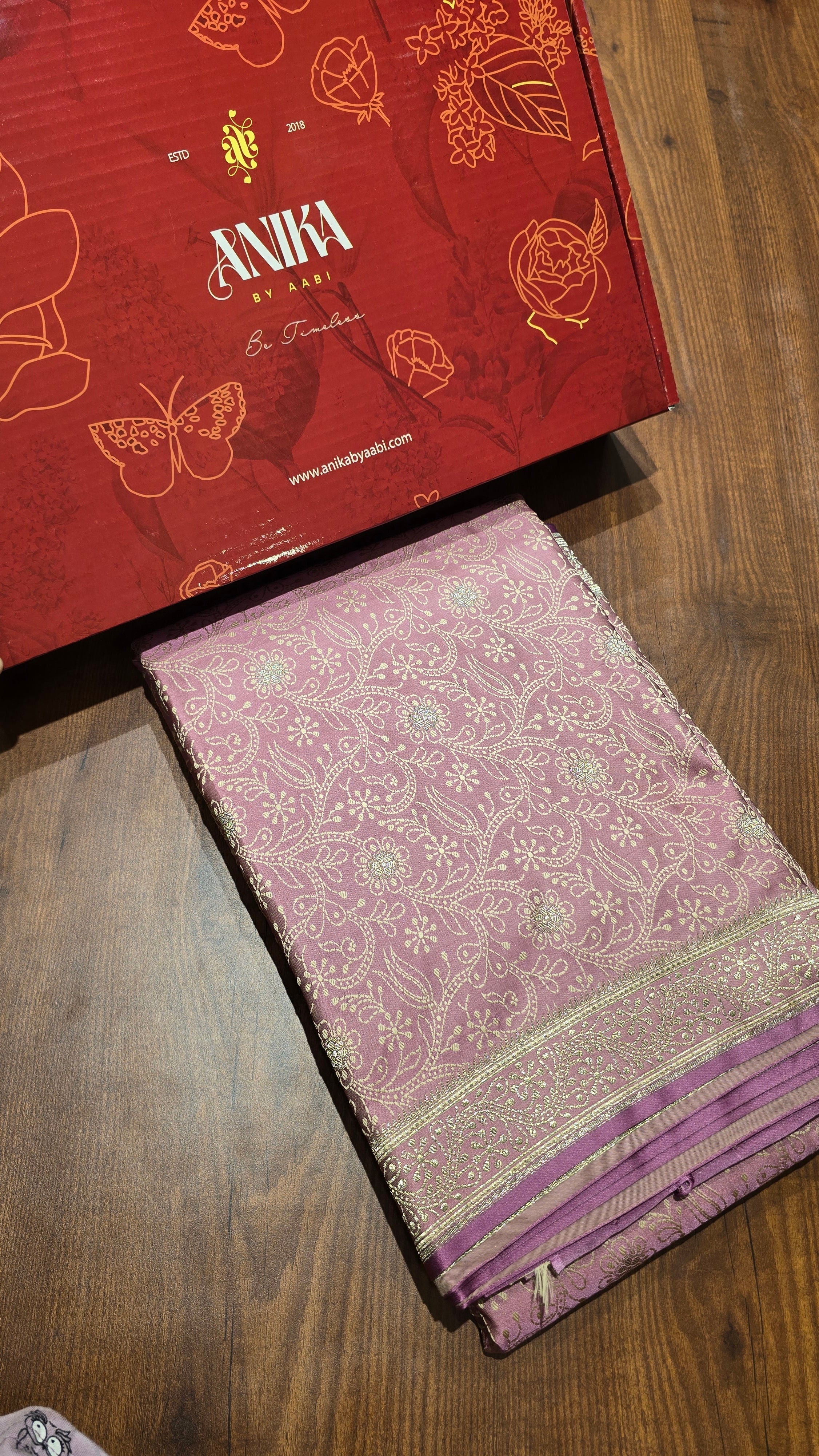 Anika's Vintage Banarasi silk -Pastel baby pink