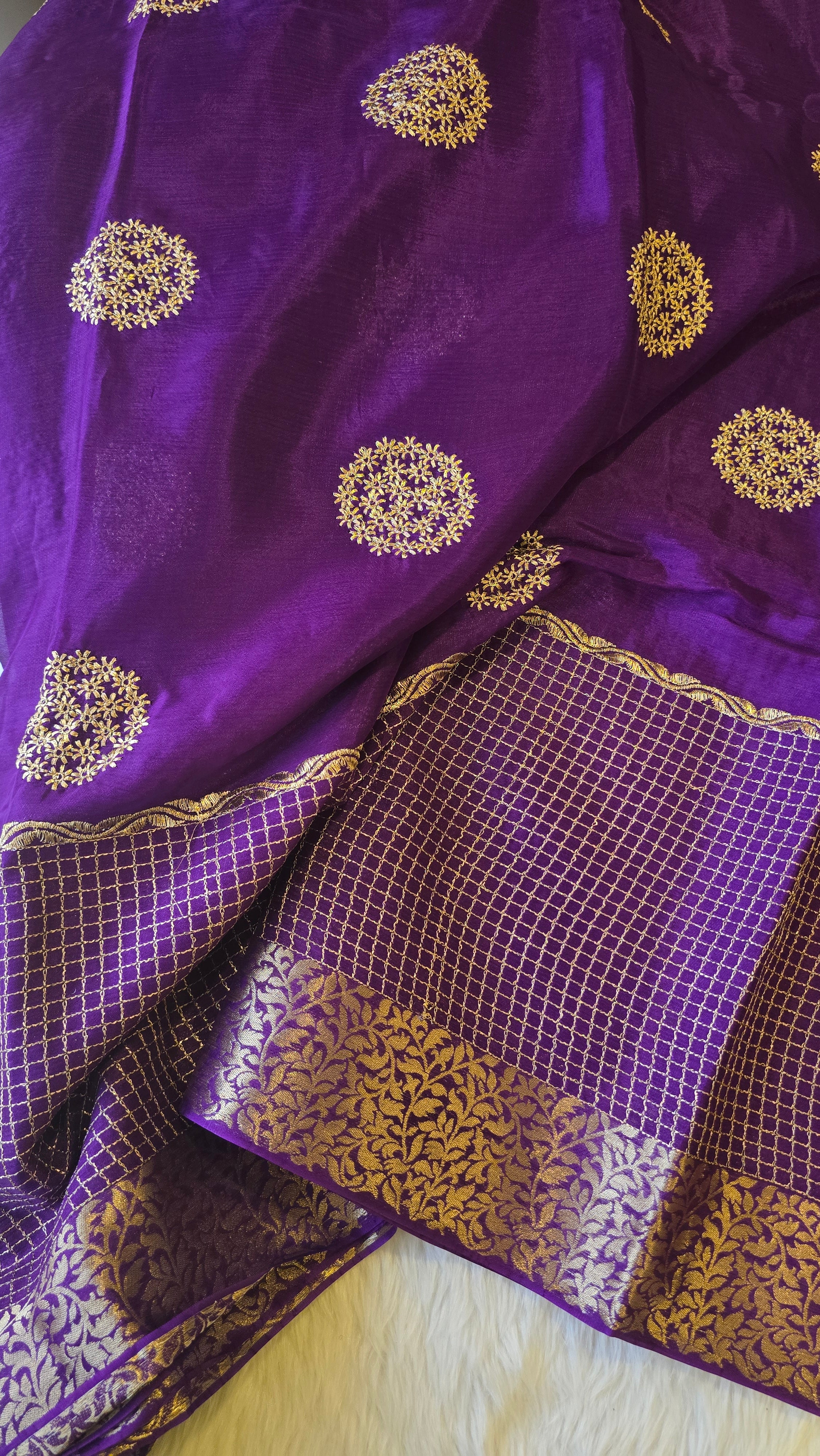 CHINON SILK SAREE-PURPLE