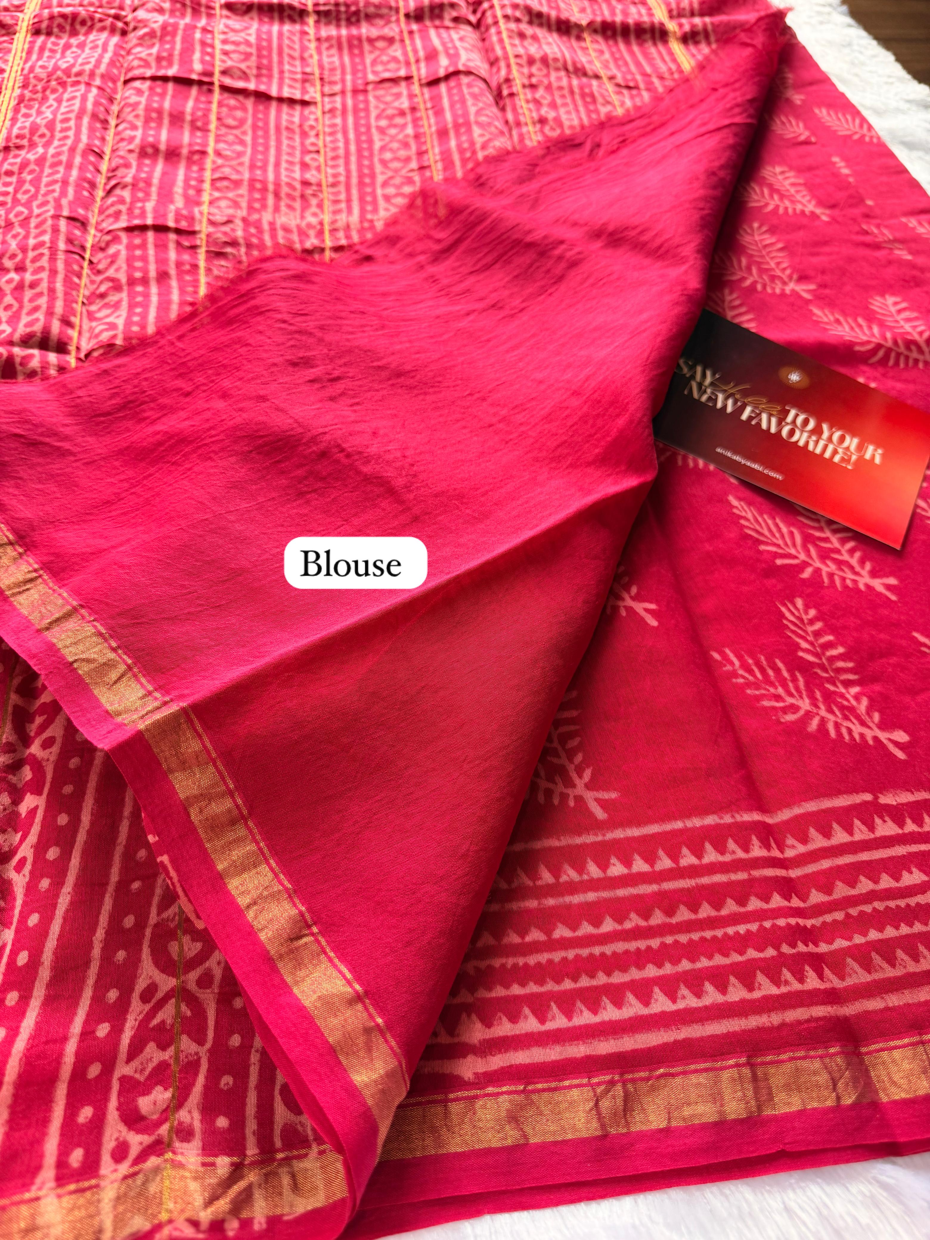 Pure Chanderi Silk Cotton Saree – 
Product Code- CSC-404