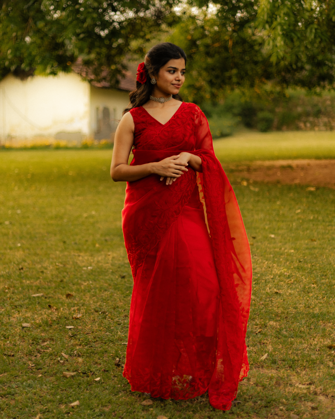 Anika's Red Delight Designer Saree -Anaya Festive Edit A99