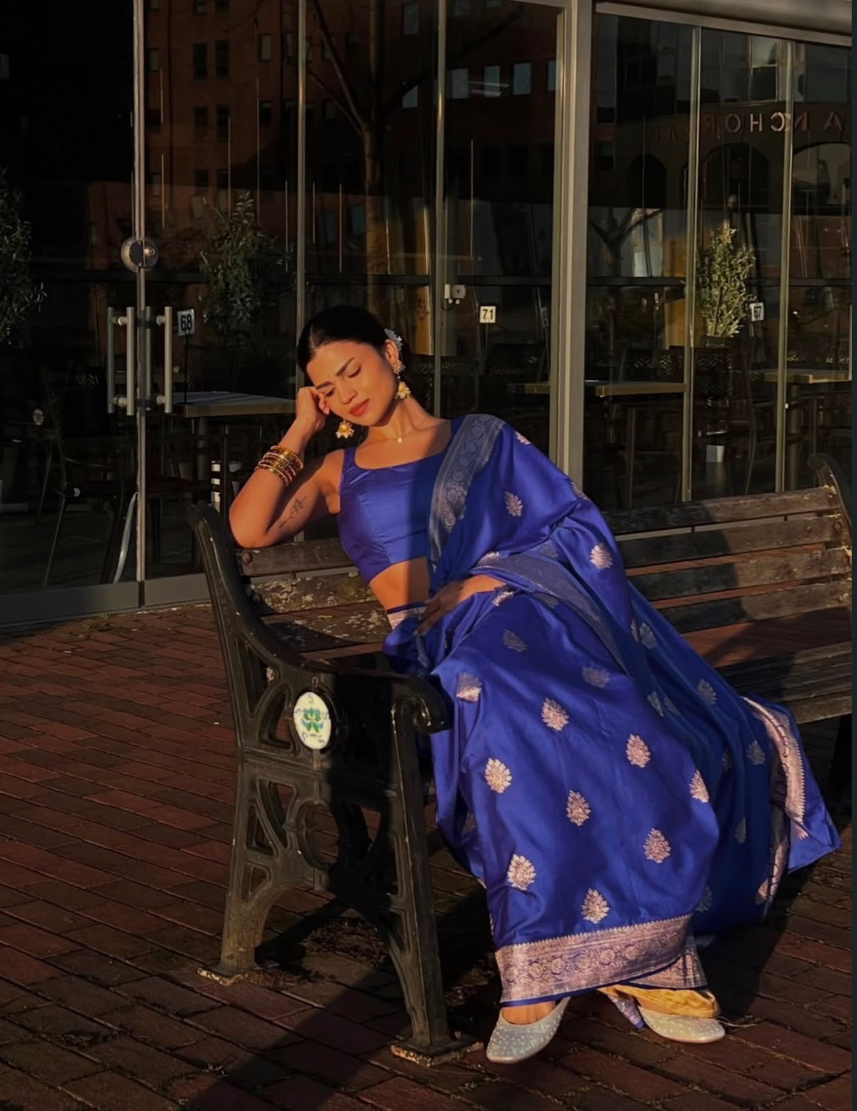 Royalblue  Banarasi Mushro Silk Saree