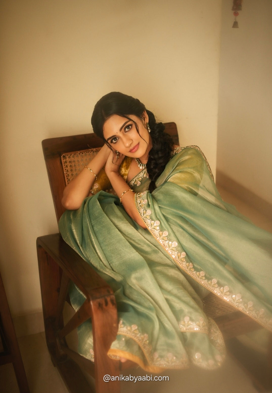 Anika's Premium Tissue Designer Saree -Anaya Festive Edit A28