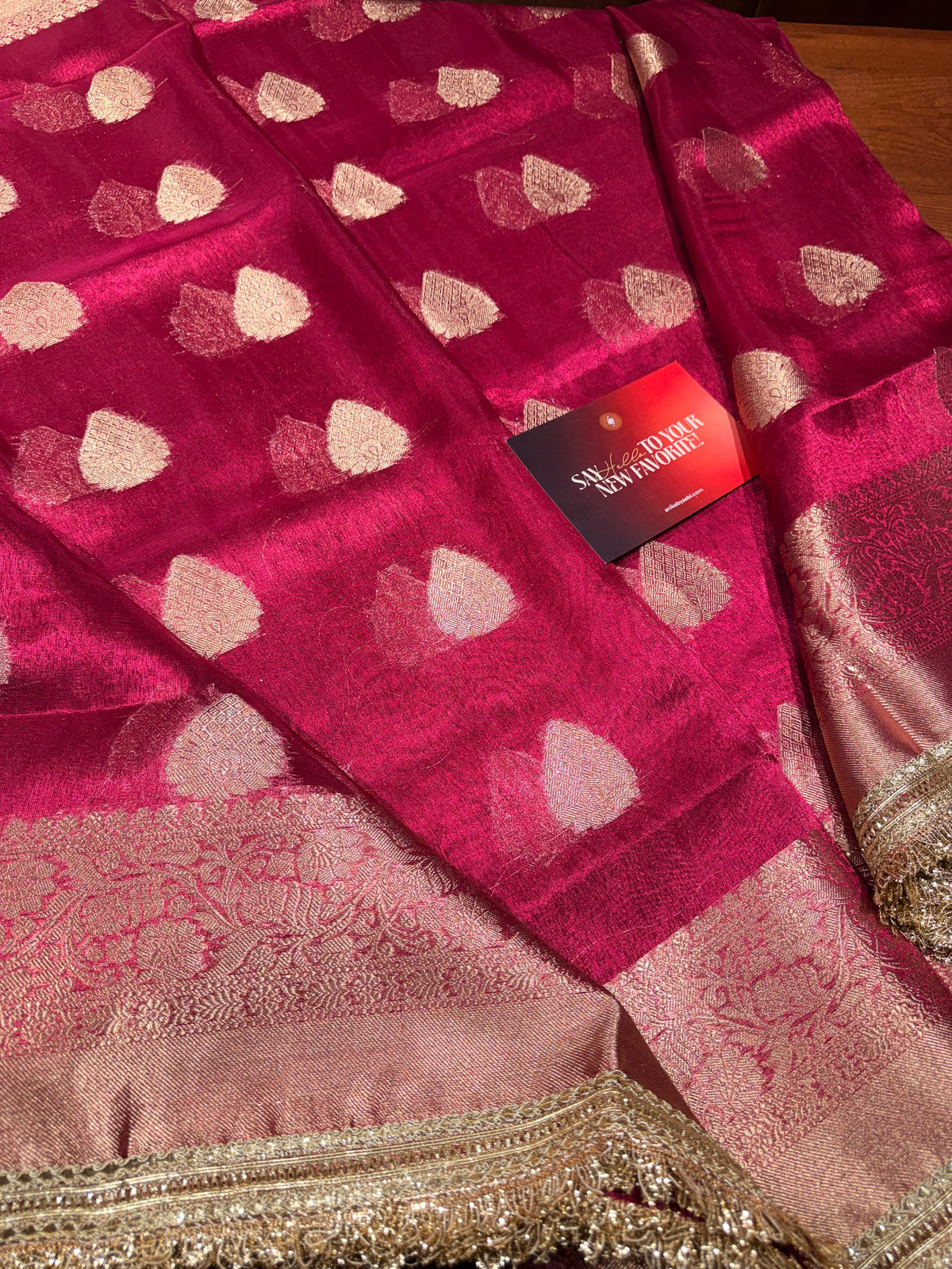 Tissue Motif Lace Saree -TLM12