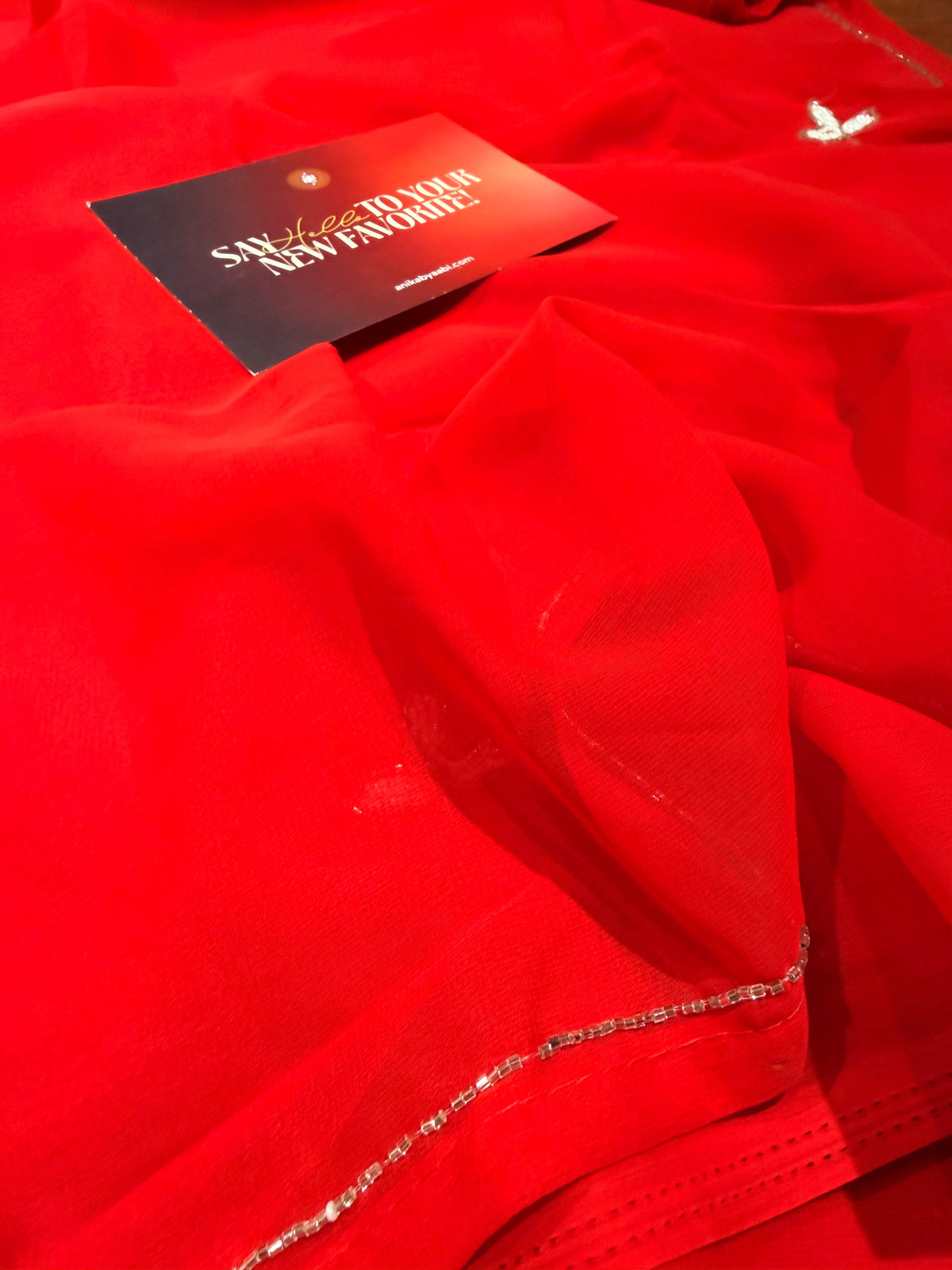 Anika's Soft Chiffon saree -Red