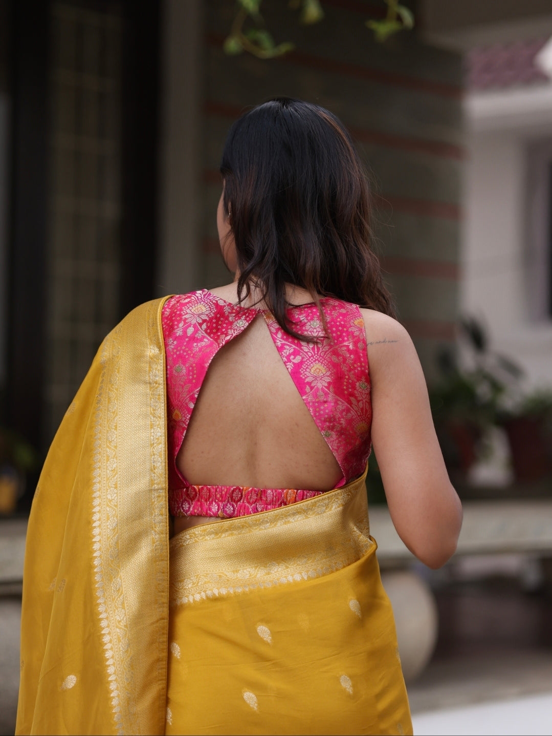 Anika's Banarasi munga soft silk saree  Yellow Delight - ANAYA A261