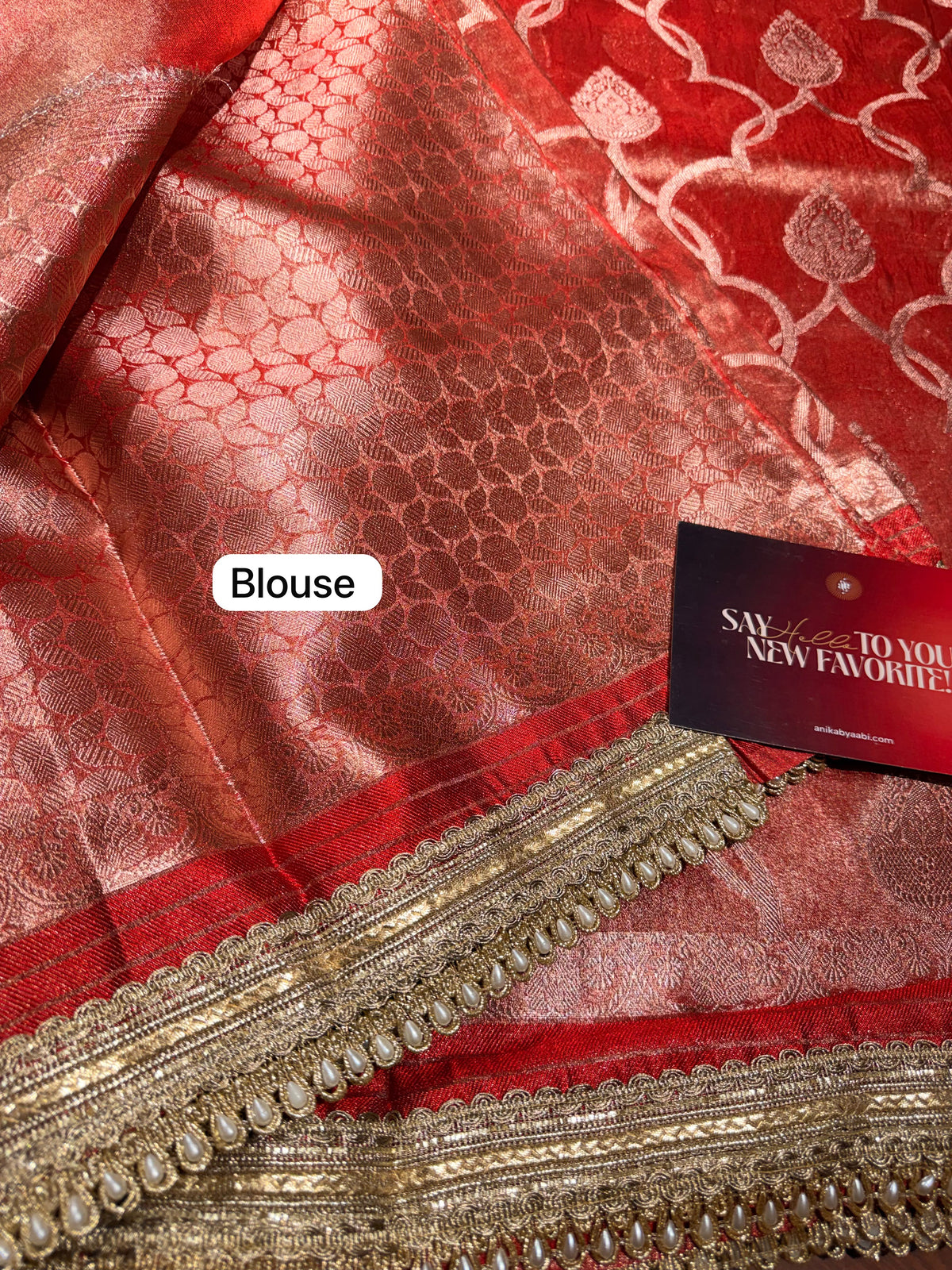 Blue Banarasi Tissue Motif Lace saree- Tissue Luxe