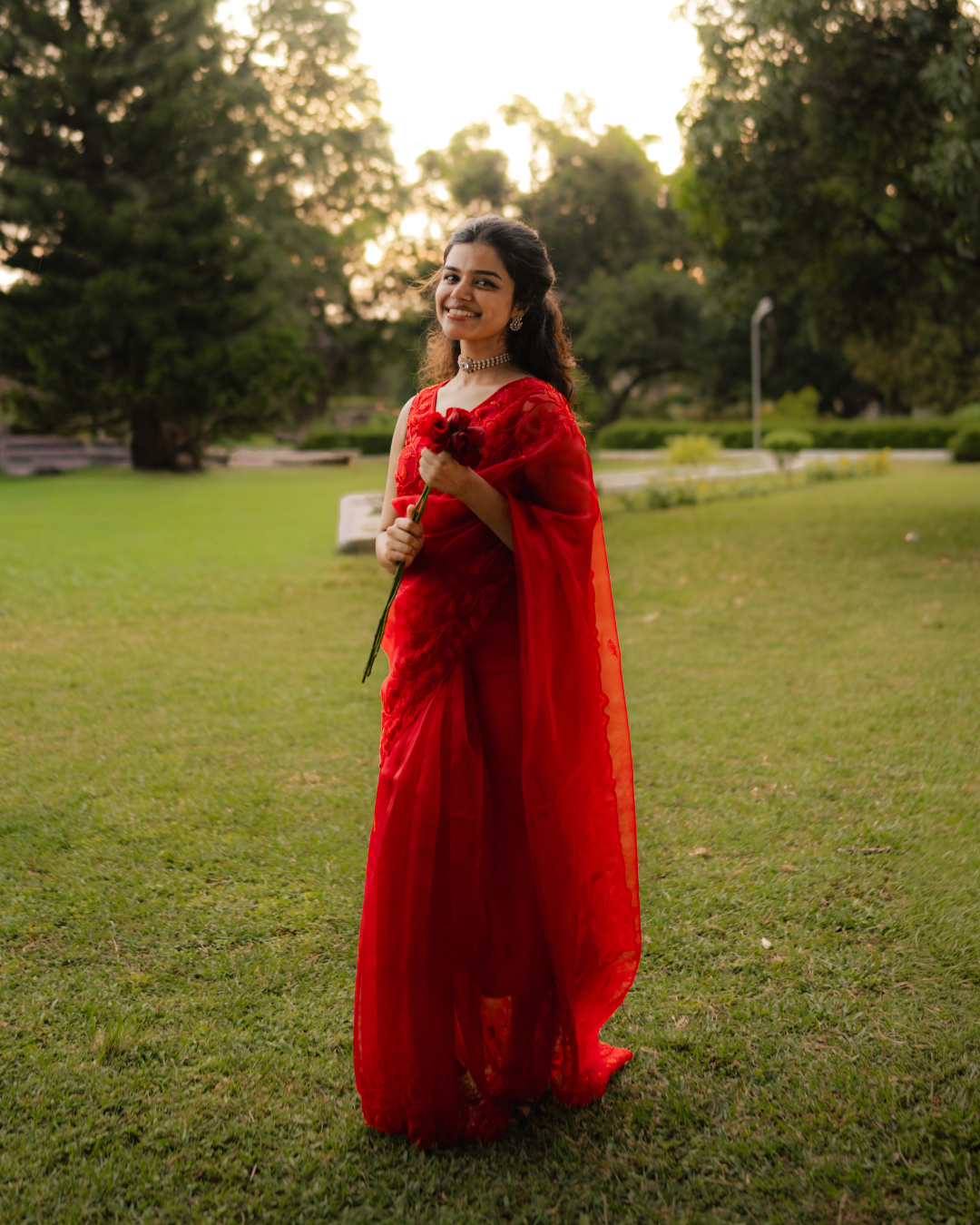 Anika's Red Delight Designer Saree -Anaya Festive Edit A99