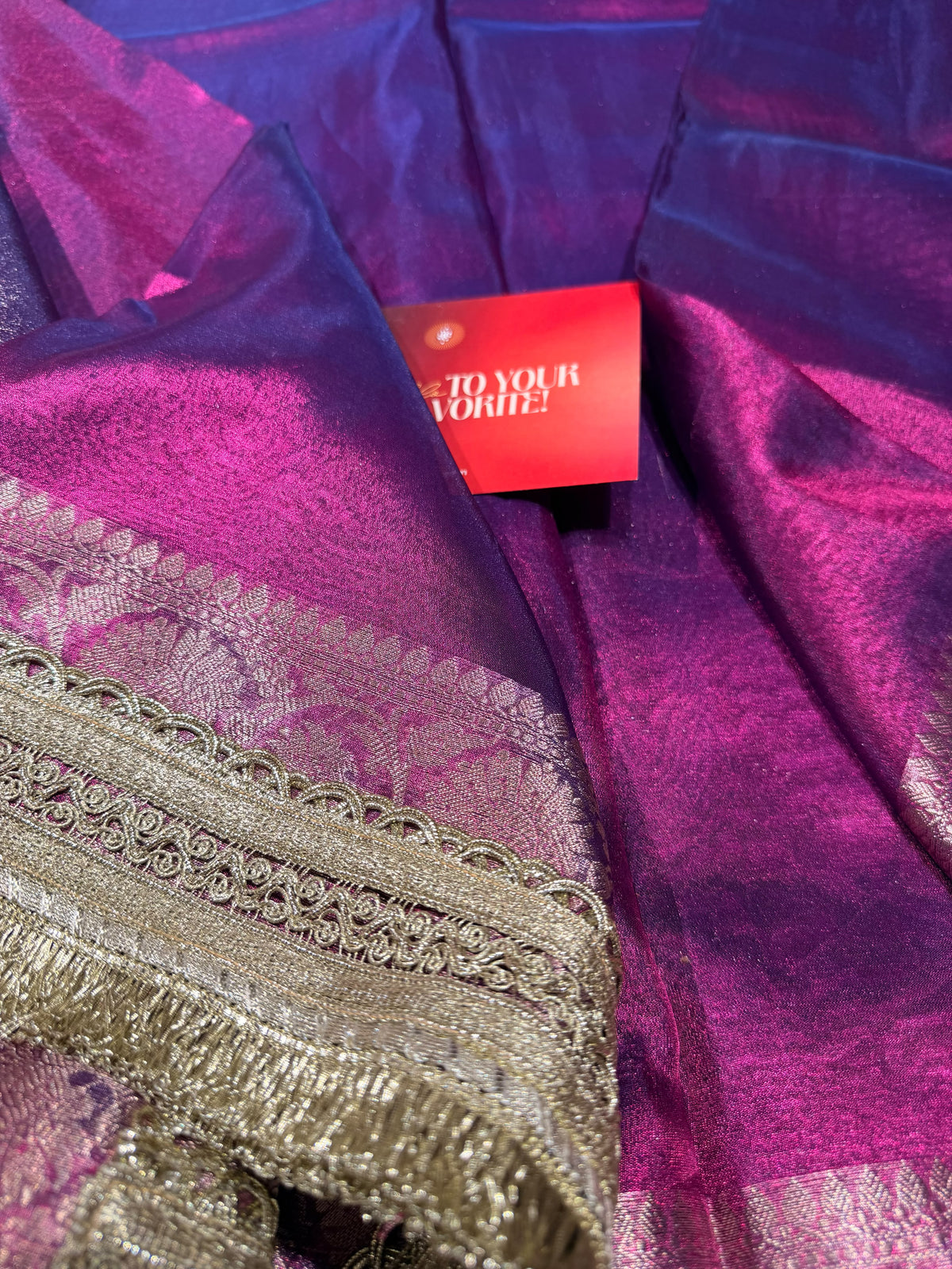 Tissue Motif Lace Saree -TLM14