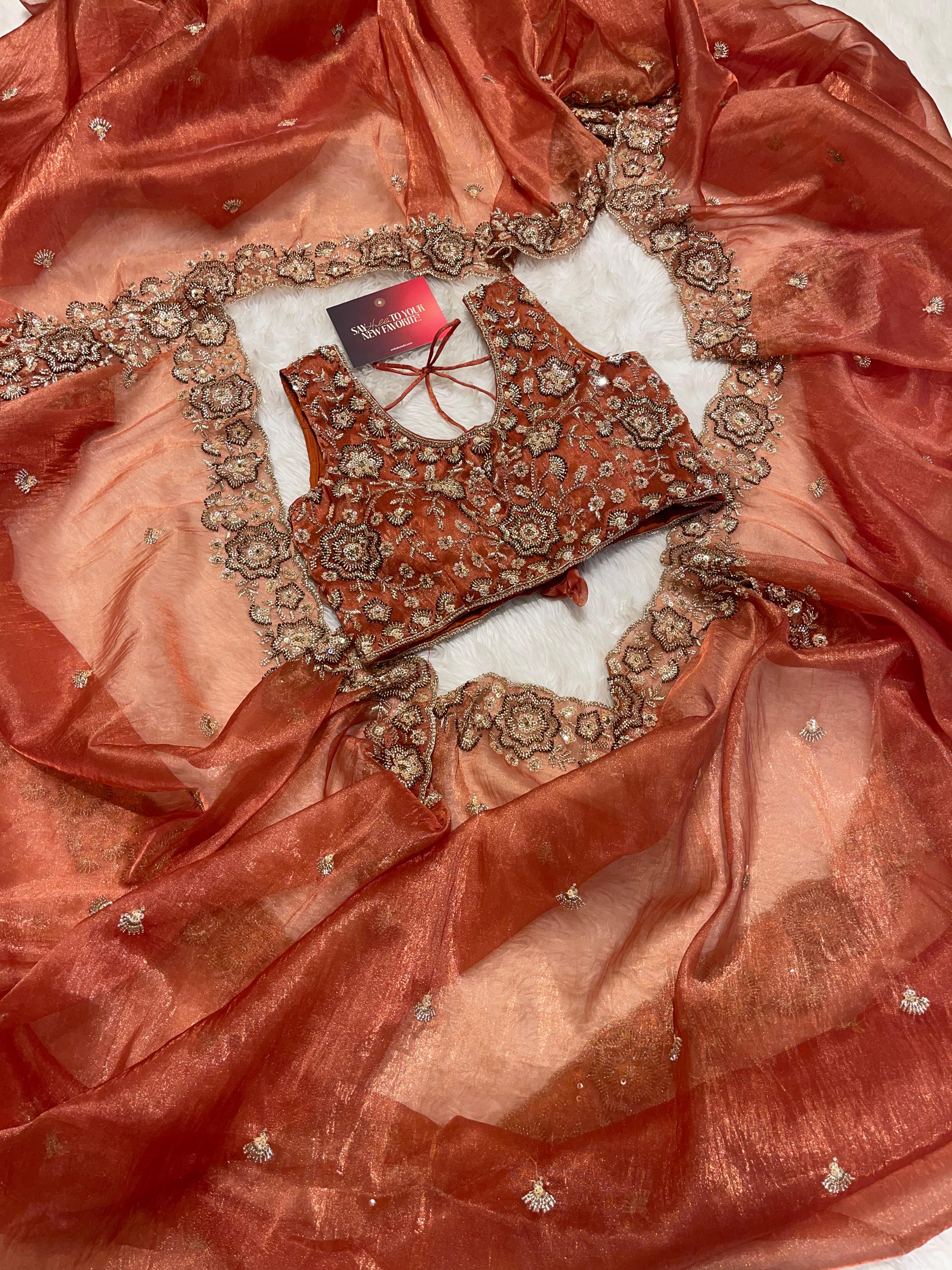 Anika’s Rustic Heavy work Designer saree - Anaya Festive Edit - AA36