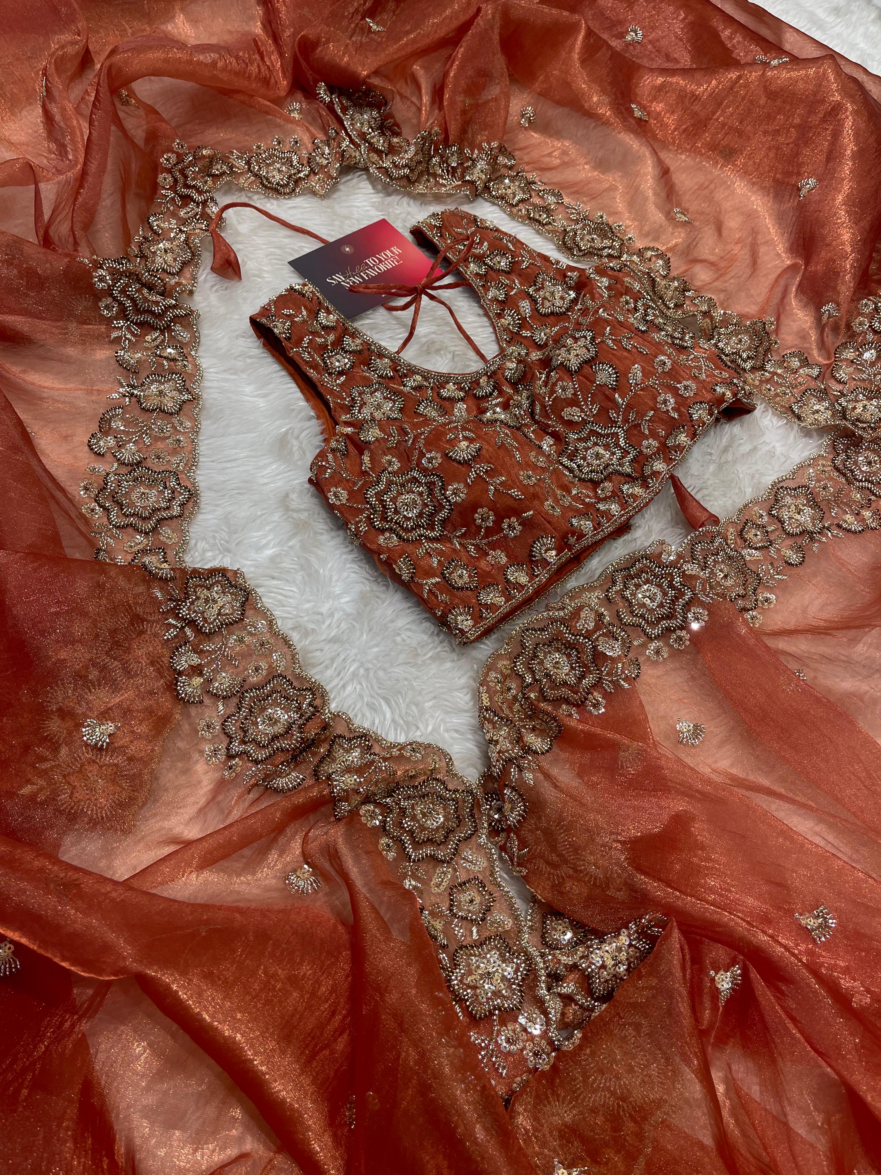 Anika’s Rustic Heavy work Designer saree - Anaya Festive Edit - AA36