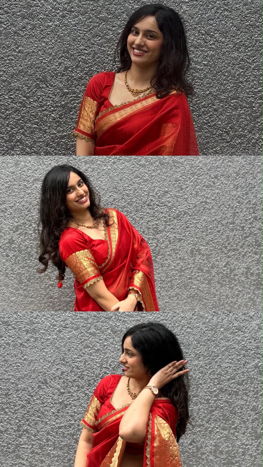 TISSUE LACE-RED SAREE