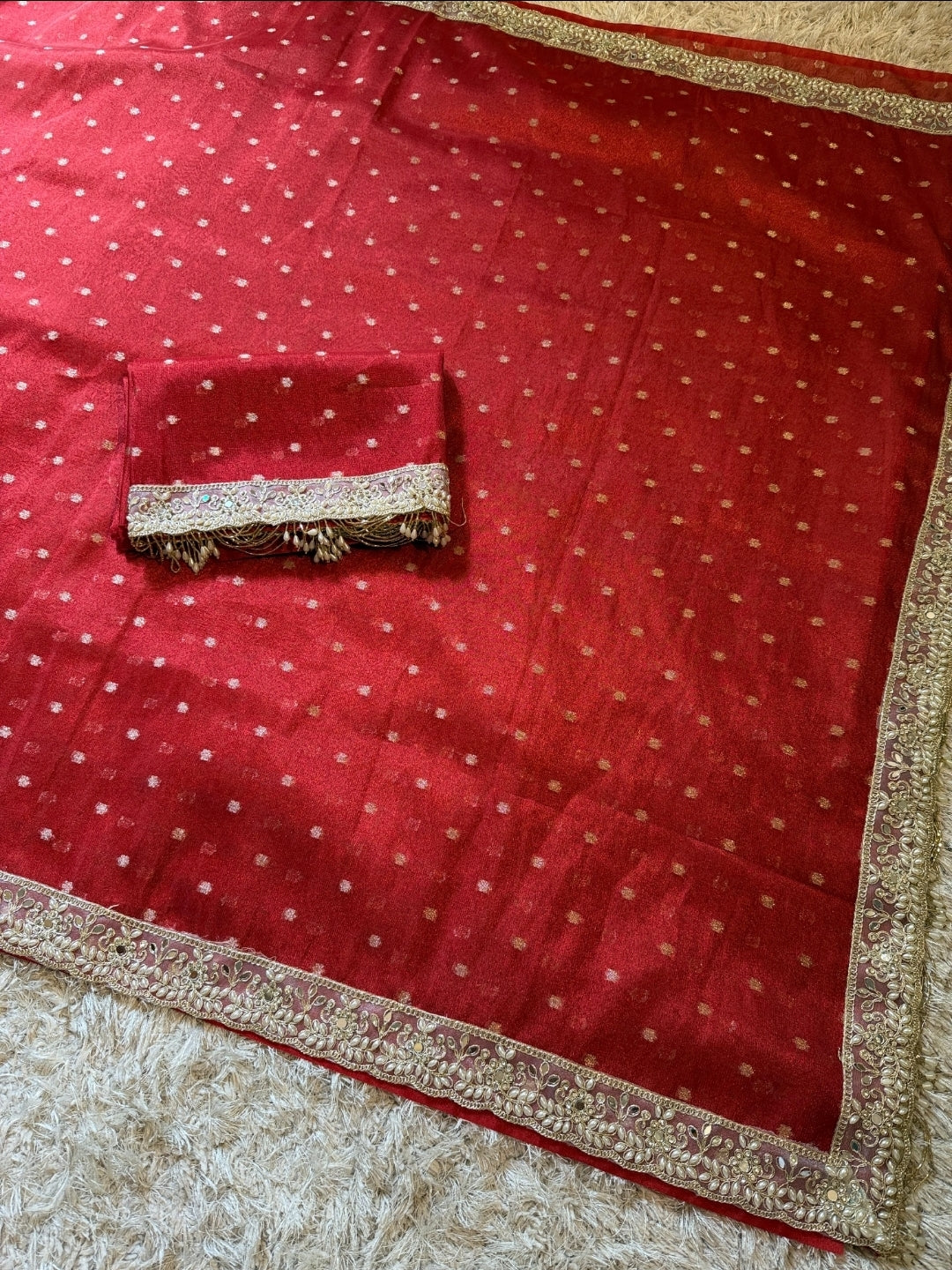 Anika's Banarasi Tissue silk saree - MAROON