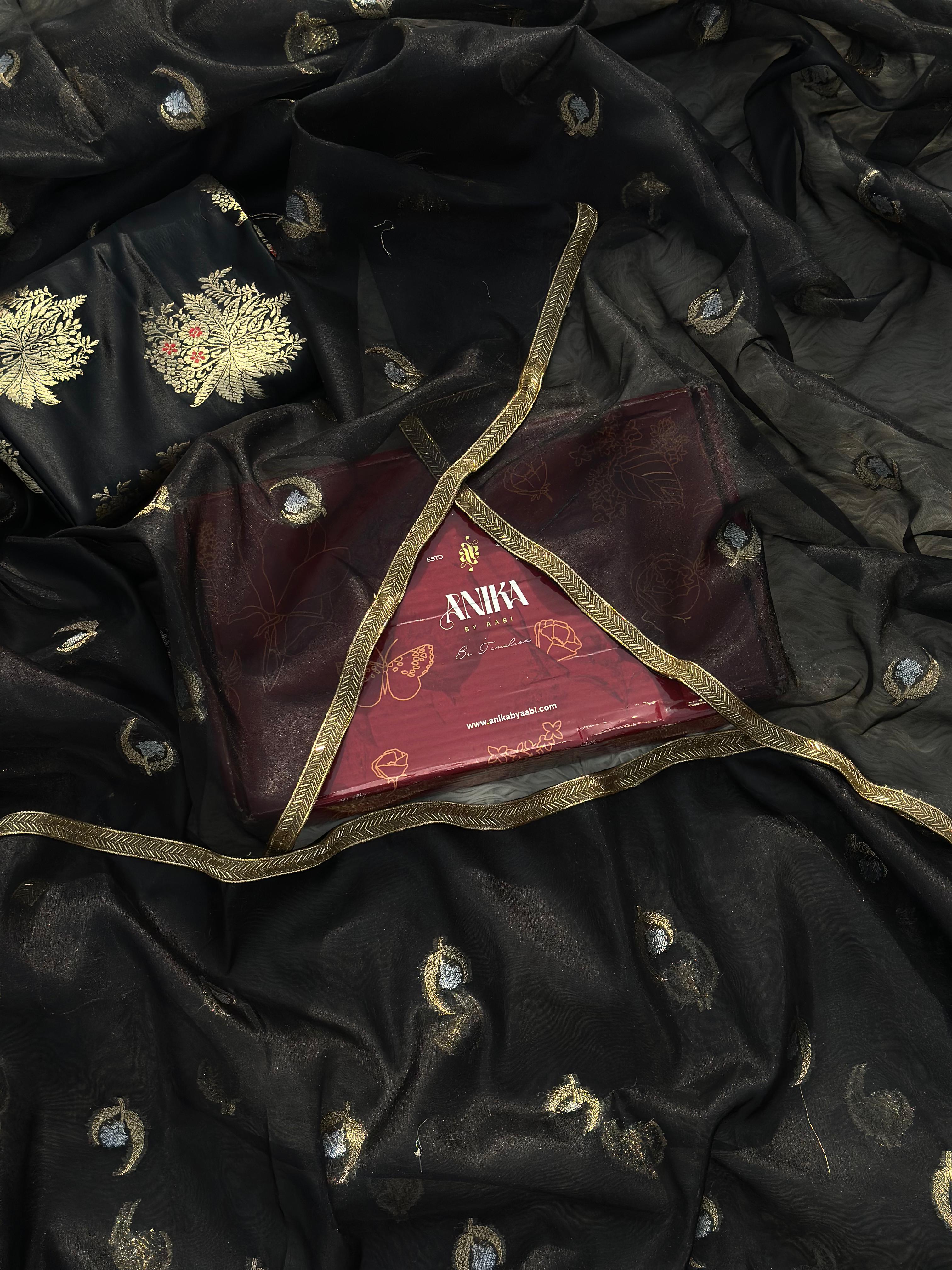 Black Tissue  Saree -  Anika's Exclusive Edit