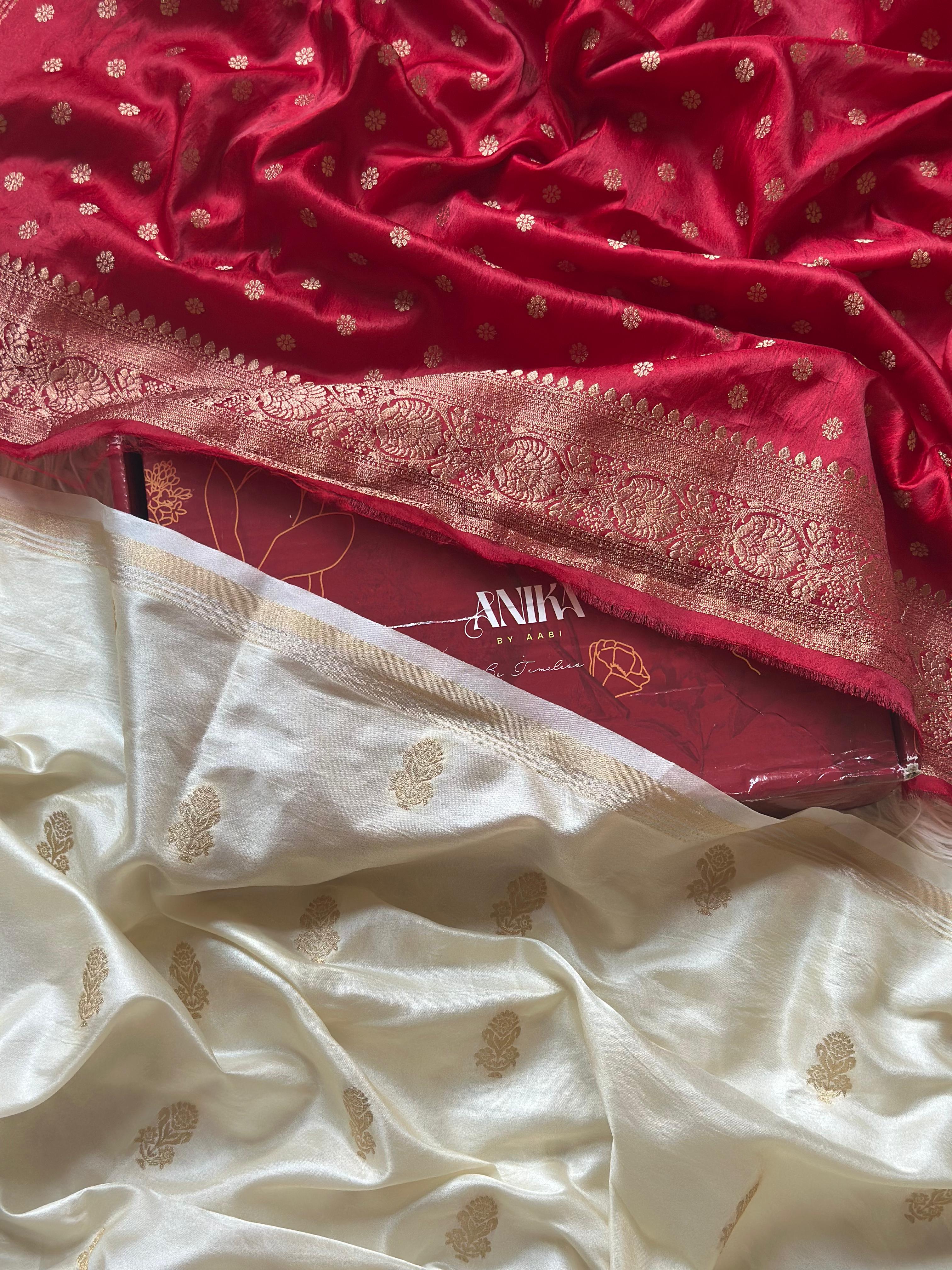 Onam Series - Halfwhite Gold traditional silk saree