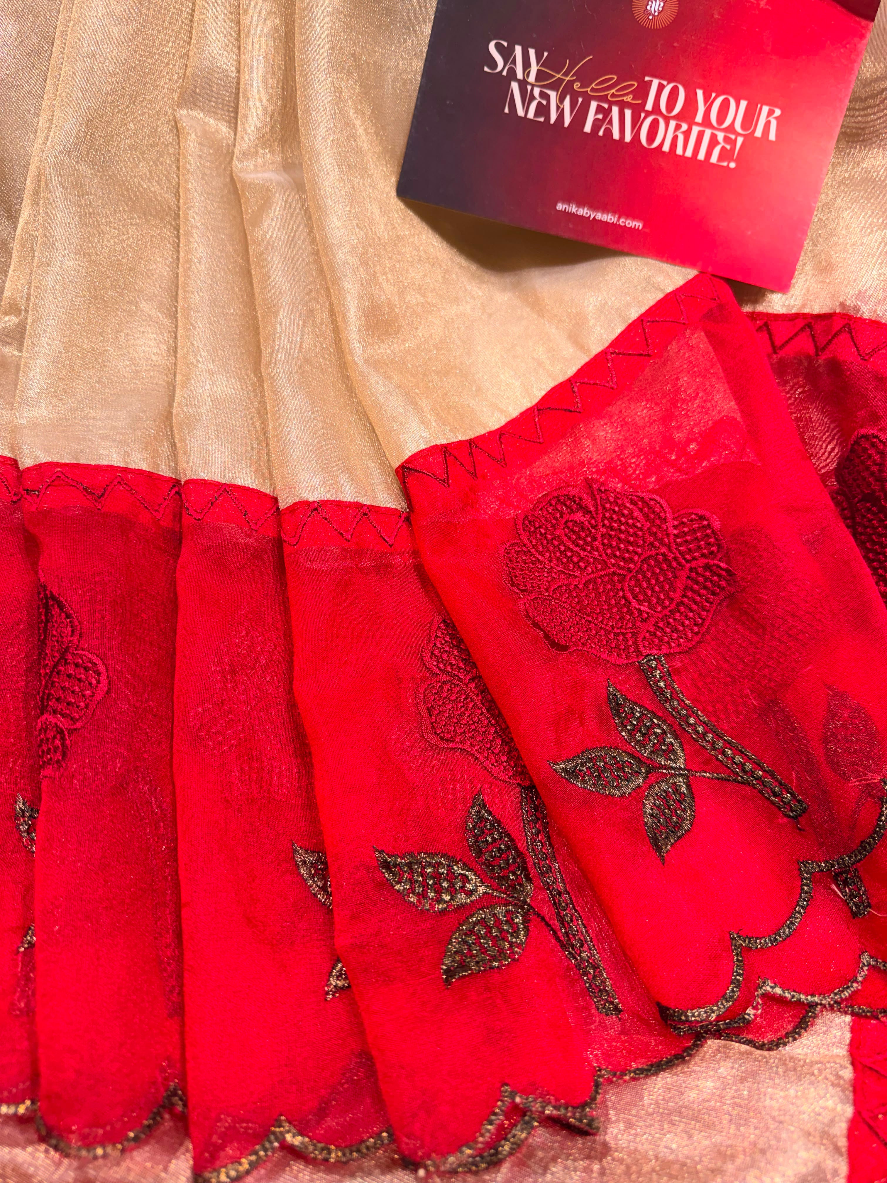 Anika’s Tissue saree with Embriodery an Exclusive Festive Edit - BH01