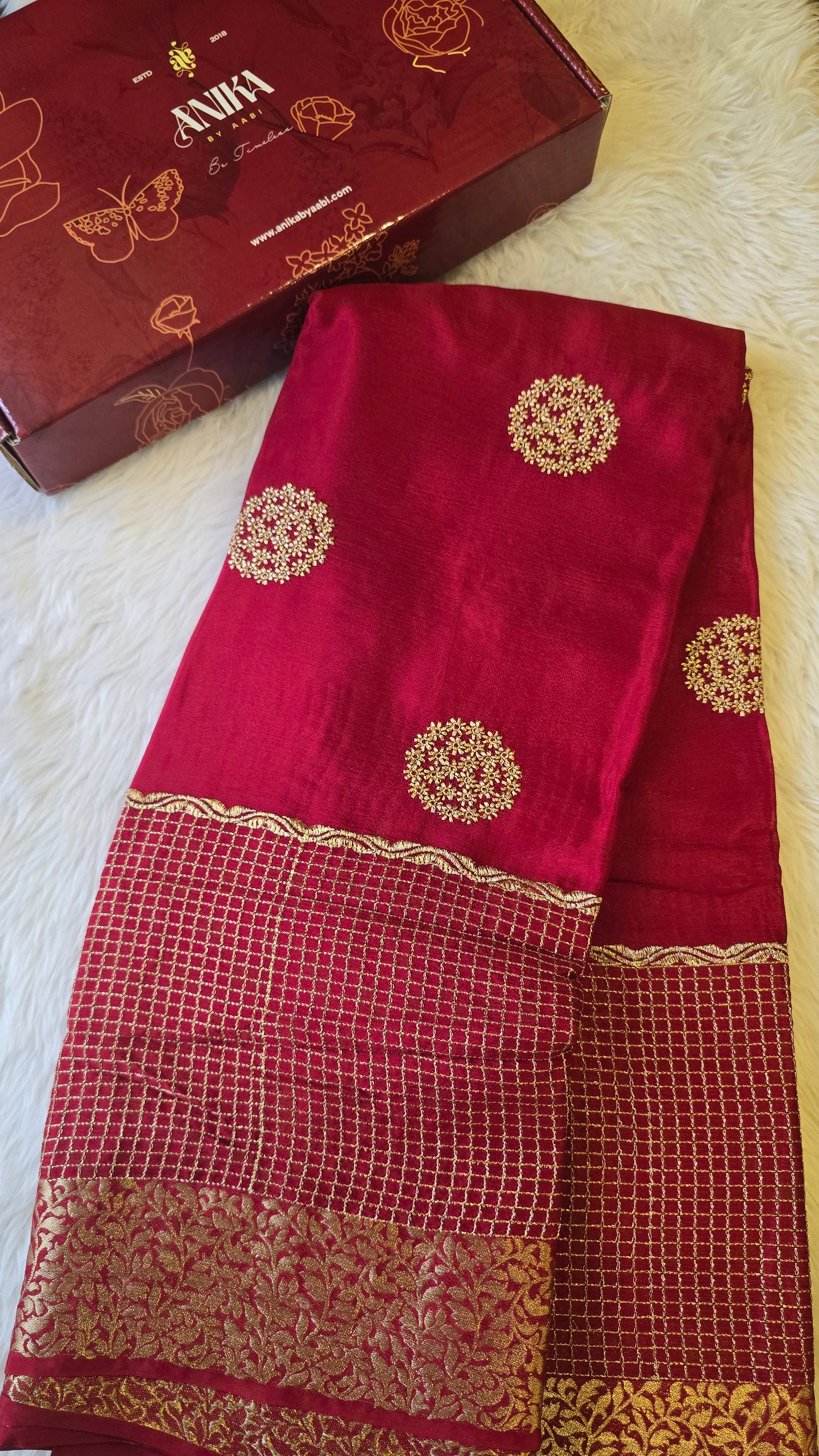 CHINON SILK SAREE-DARKISH MAROON