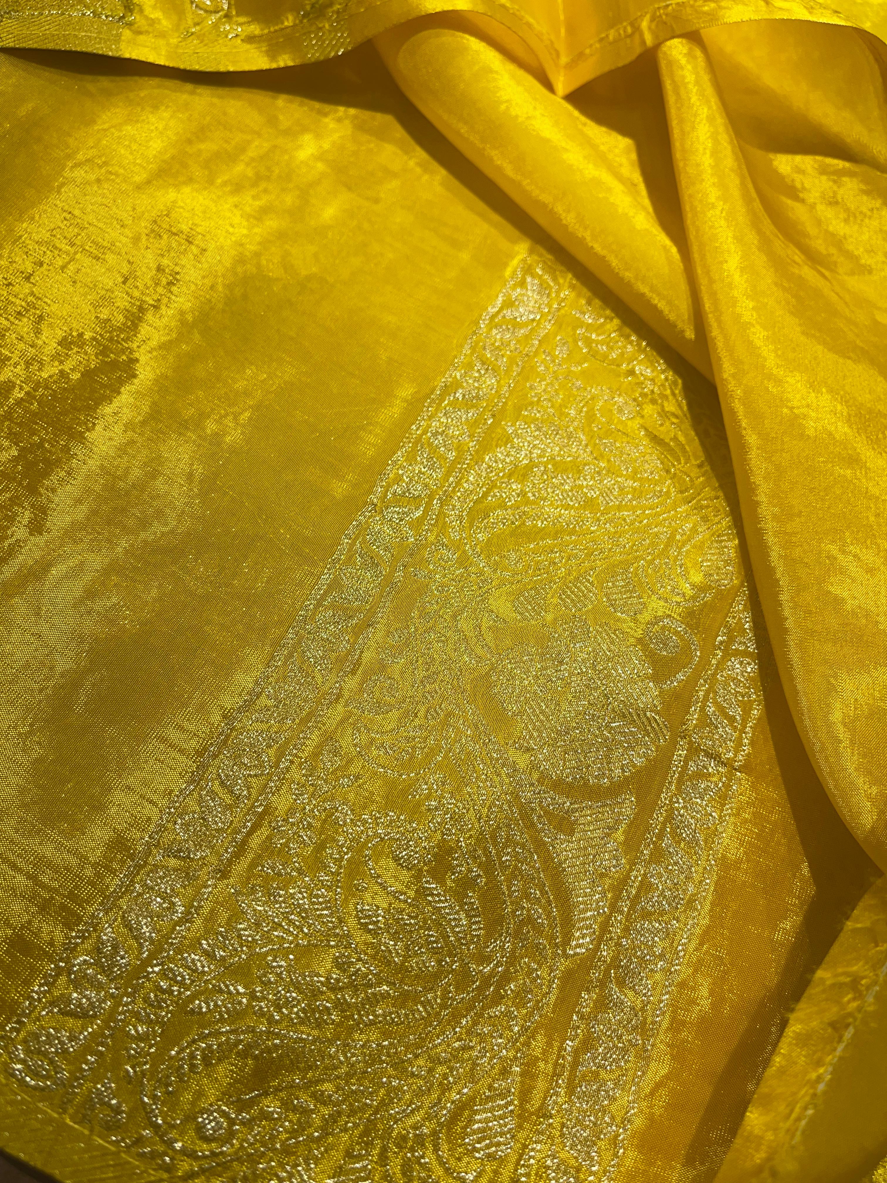 Chinon Soft Silk-Birds summer yellow
